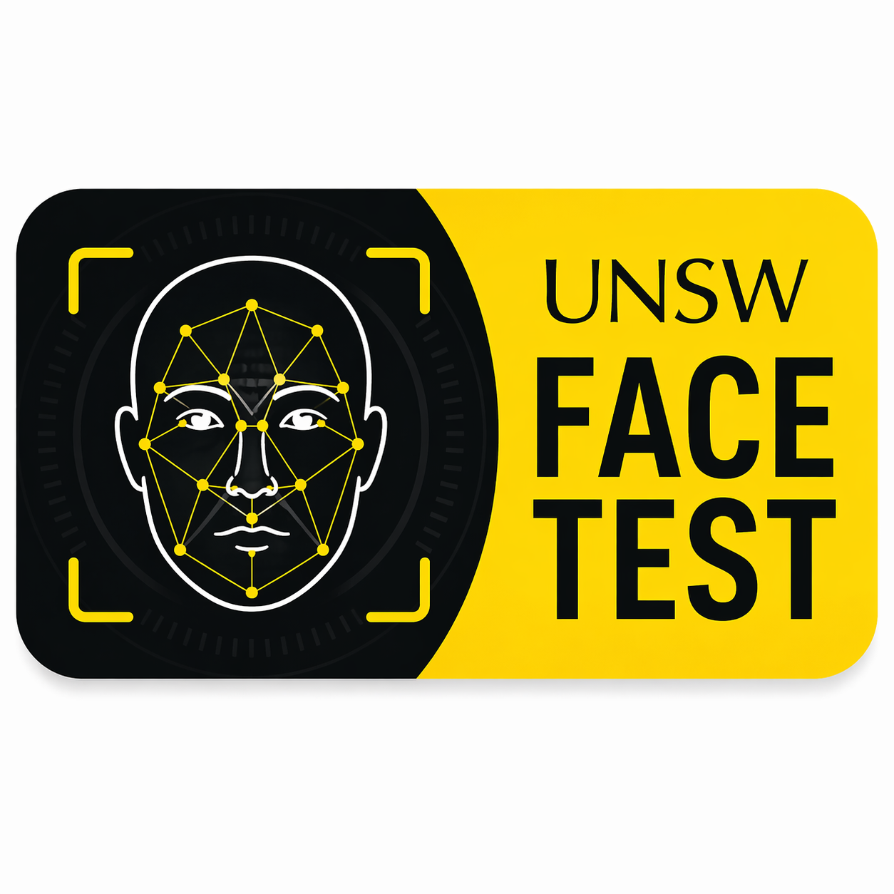 UNSW Face Test graphic showing a face scan illustration